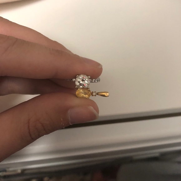 Citrin diamond pendant - Picture 4 of 5